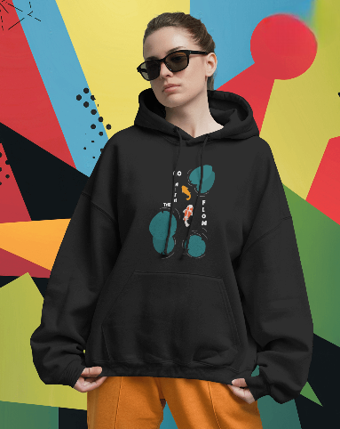 Go with the flow unisex hoodie