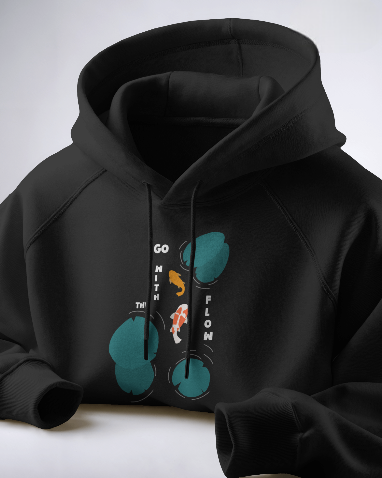 Go with the flow unisex hoodie