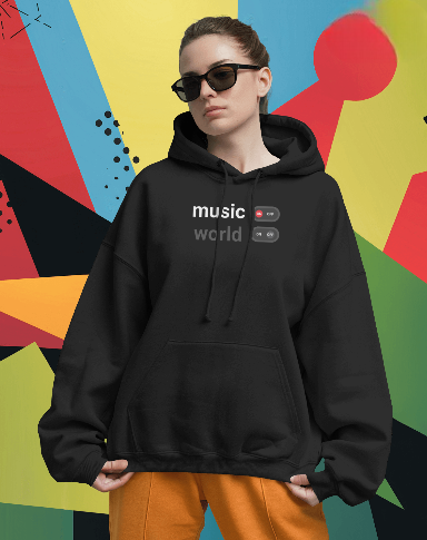 Music on world off unisex hoodie