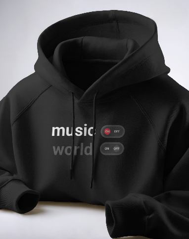 Music on world off unisex hoodie