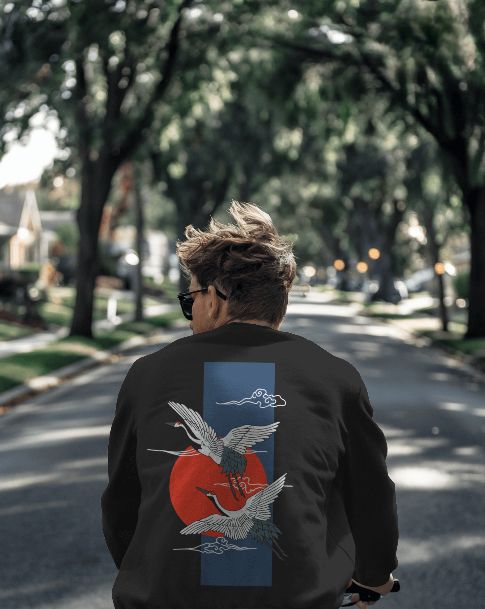 Japanese crane unisex Sweatshirt