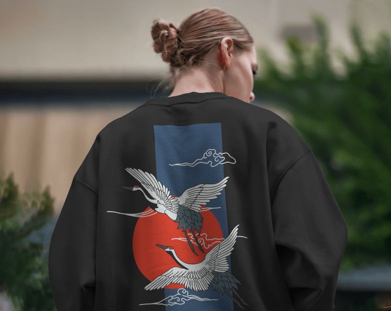 Japanese crane unisex Sweatshirt